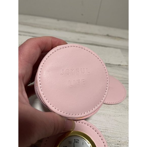 Heartfelt Collection tabletop clock in pink zippered case. NWT - Picture 2 of 6